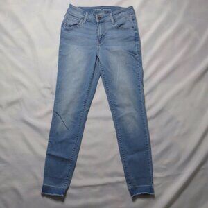 OLD NAVY womens JEANS light blue DENIM rockstar STRETCH mid-rise SKINNY size 2